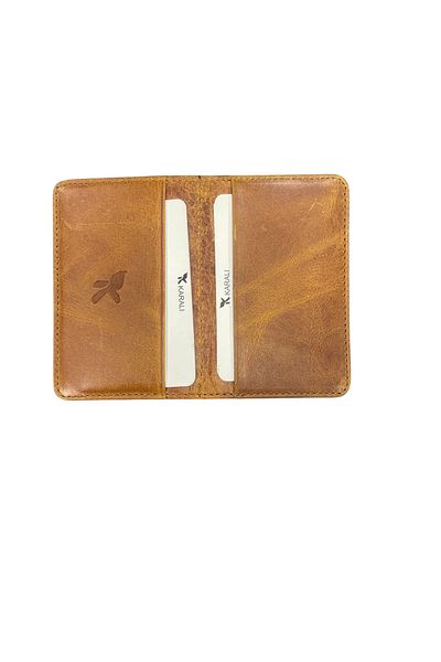 Karalı Deri Калъф за карти Karali Micah от естествена кожа, овален, луд тен K609-3