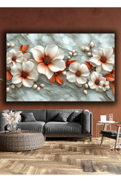 TRADE AYS Çiçekli Düşler Dekoratif Kanvas Duvar Tablo