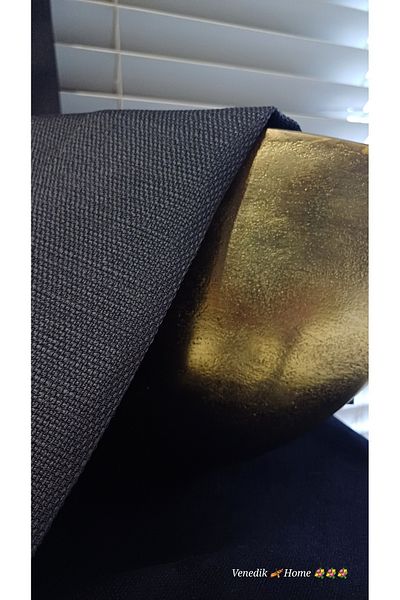 venedik home Dark Anthracite Linen Background Curtain 1X3 Tight Pleated (60X180 cm) Available with Black Yarn