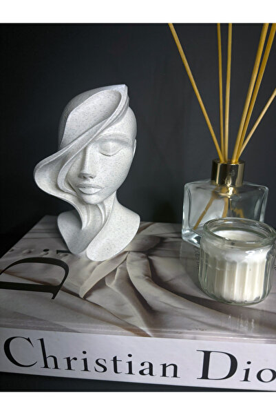 Gragold3Design Estetik Kadın Büst Heykel | Minimal Beyaz Dekoratif Heykel