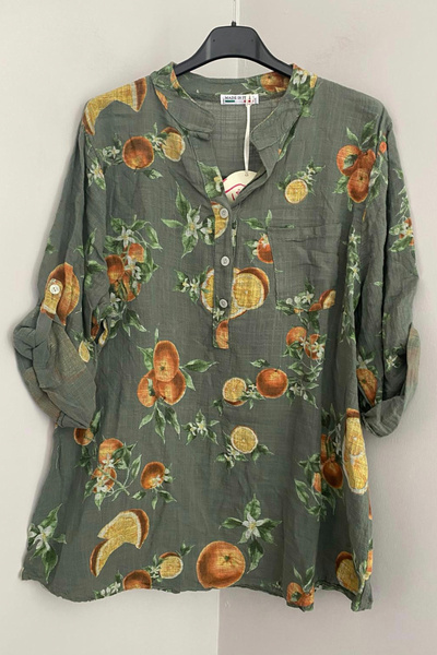 AYASOFYA OTANTIK Жіноча італійська сорочка з рукавами-крилами, з деталями у в...