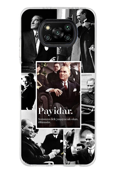 TechTree Poco X3 / NFC / PRO Uyumlu Atatürk Payidar Şeffaf Silikon Kılıf