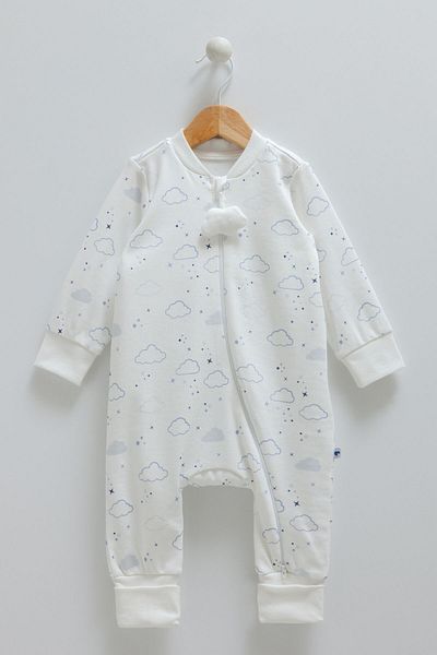 Caramell 1 Tog Baby Sleeping Bag 100% Cotton Cloud Patterned