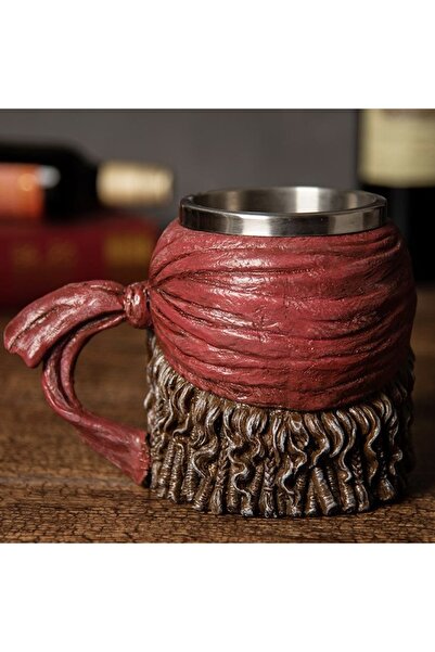 PUFO Crazy Pirate skull-shaped metal beer mug, 380 ml