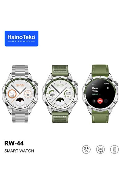 haino teko germany Round AMOLED Display Smart Watch with 3 Pairs of Straps an...