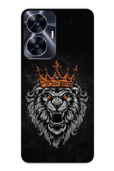 TechTree حافظة سيليكون شفافة من السيليكون الشفاف متوافقة مع Realme C55 وولف س...
