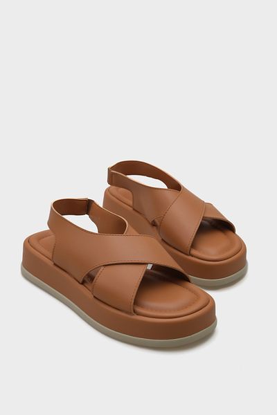 Capone Outfitters Dámské sandály Dena na klínovém podpatku s křížovým páskem