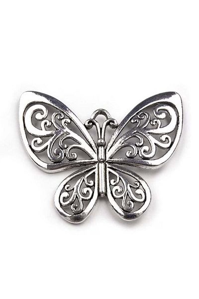 PUFO Clopoțel de vânt cu 5 tuburi sonore metalice pentru casă sau grădină, model fluture