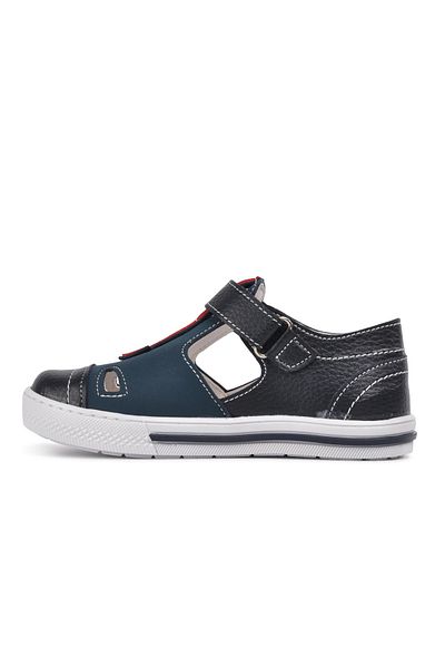 Aspor Navy Blue Red Comfort Boy's Flat Sandals