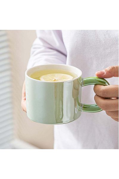 PUFO Glossy ceramic mug for tea, coffee, 250 ml, green