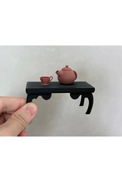 CharmFancy 1/12 Ölçek Çay Masası Minyatür Diorama Eşya Aksesuar