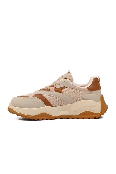 Aspor Sand Beige Tan Lace-Up Unisex Sneaker