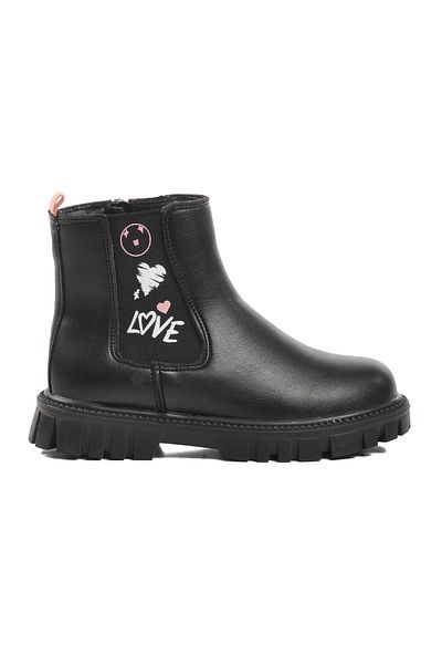 pepino Black Girl's Boots with Fleece Inside