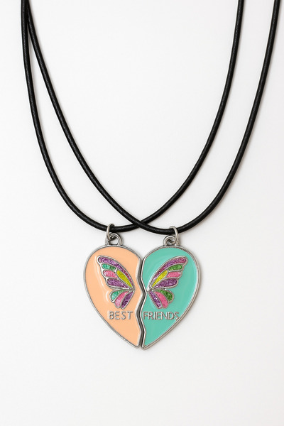 MakeWell Mıknatıslı Gökkuşaklı Kalp Hello Kity Kuromi Unicorn Tasarımlı Mıknatıslı Çocuk Arkadaş Kolyesi