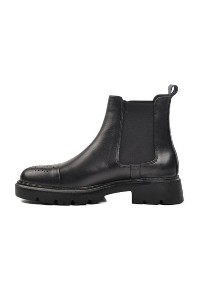 Aspor Black Genuine Leather Men's Chelsea Boots