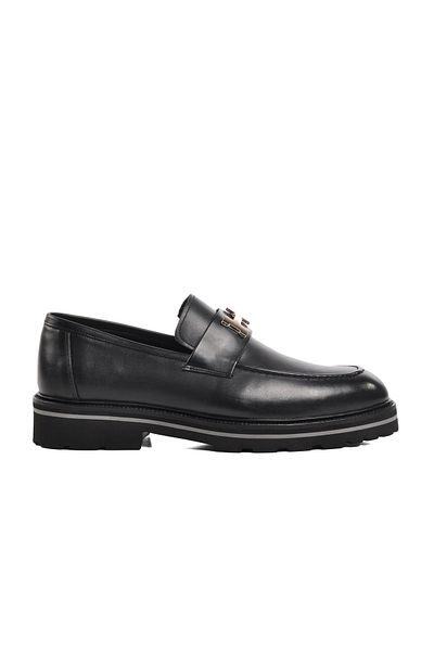 Aspor Black Genuine Leather Men's Loafer Shoes