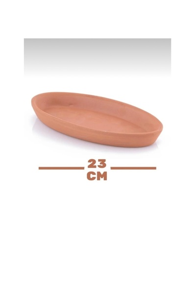 abnturk 2’Li Toprak Oval 23Cm Güveç Fırın Kabı Kayık Güveç İçi Sırlı Organik Pişirme Kabı