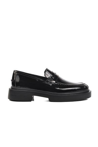 Aspor Black Patent Leather Genuine Leather Men's Loafers