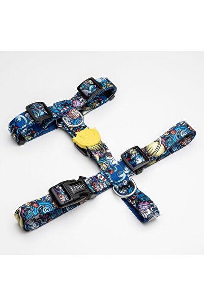 Lindodogs طوق ليندو دوجز أبولو H من النوع H للكلاب باللون الأزرق/الأصفر مقاس ...