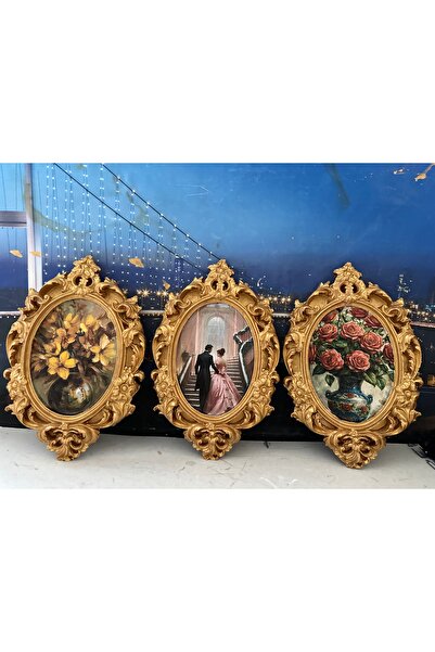 busraconcept El yapımı tablo vintage tarzı 3lü duvar pano