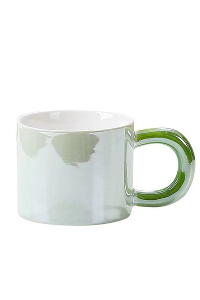 PUFO Glossy ceramic mug for tea, coffee, 250 ml, green