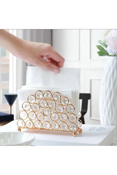 PUFO Ellegant decorative metal napkin holder, 13.5 x 8 cm, gold