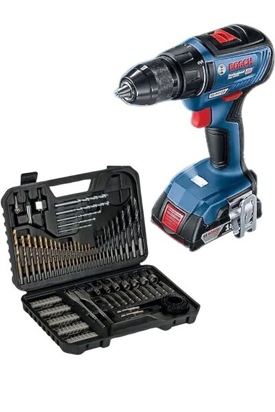 Bosch Gsr 18v-50 Çift Akülü 2 Ah Vidalama Makinesi V-line 103 Parça Tornavida...
