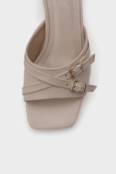 Capone Outfitters Neda Medium Heeled Double Buckle Women's Slippers