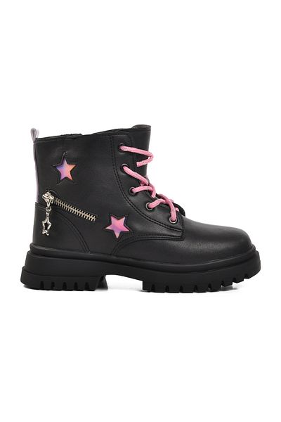 pepino Black Pink Polyurethane Girl's Boots