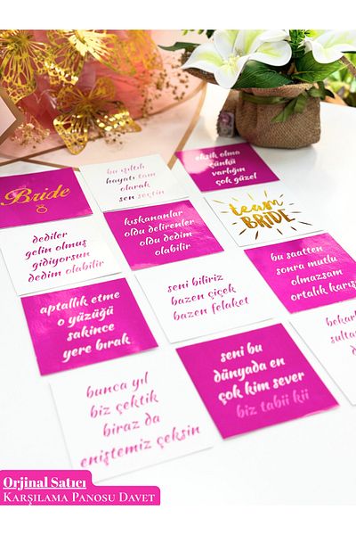 Hobi Sepeti شعار حفلة توديع العزوبية 12 قطعة من بطاقات المرح Bride To Be Bride Bachelorette Organization