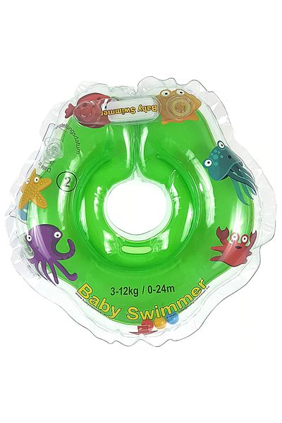 Babyswimmer Green Baby Neck Warmer With Rattles 0-24 Months