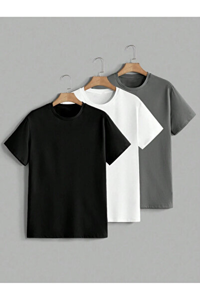 PAVRO Υπερμεγέθη μπλουζάκια 4 τεμαχίων ΑΠΛΑ Πολύχρωμα μπλουζάκια