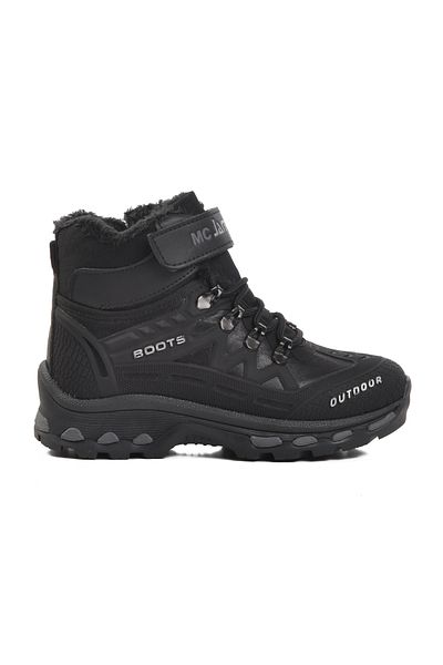 Aspor Black Velcro Unisex Kids Boots
