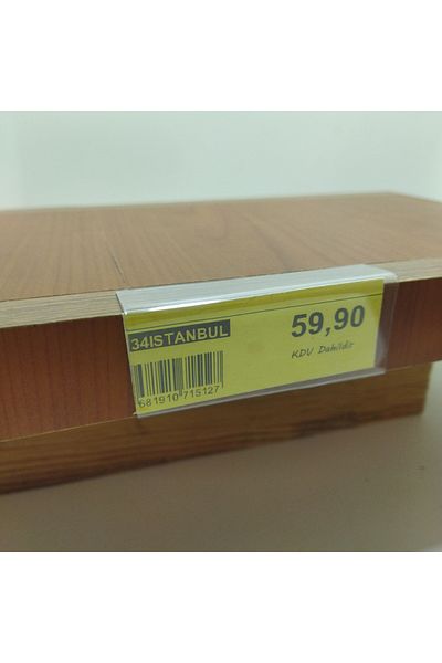 ETİKETLİK FİYATLIK Shelf Front Plastic Label Holder Shelf Mount 3X8Cm Size Price 190Pcs g Type