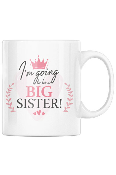 OEM Cană albă personalizată „Voi fi soră mai mare”, INOVATIX®. 330 ml