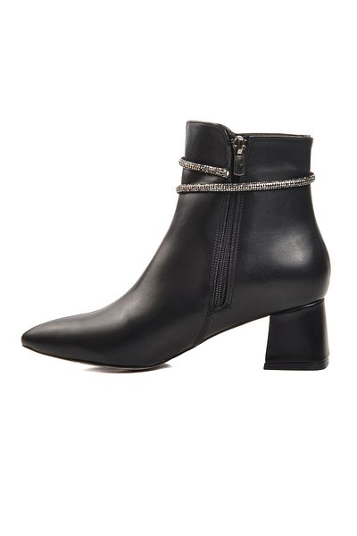 Aspor Black Polyurethane Women's Heeled Boots