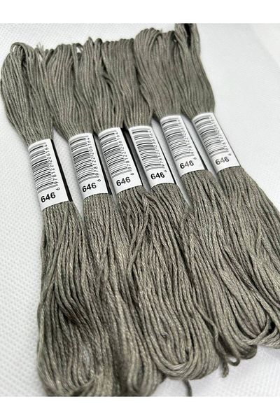 ALMİŞ 6 Pieces Single Color Etamine Cross Stitch Bracelet Brazilian Embroidery Thread 3-646