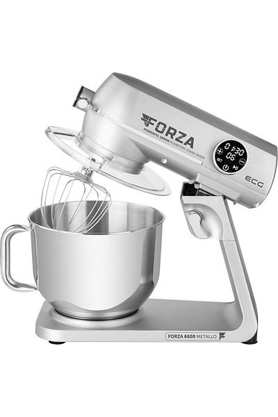 ECG Robot de bucatarie ECG FORZA 6600 Metallo Argento, 1800 W, 6,5 litri, LCD, amestecare planetar
