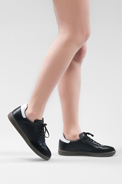 bagcini 4215-1G KADIN DERİ SNEAKER AYAKKABI SİYAH