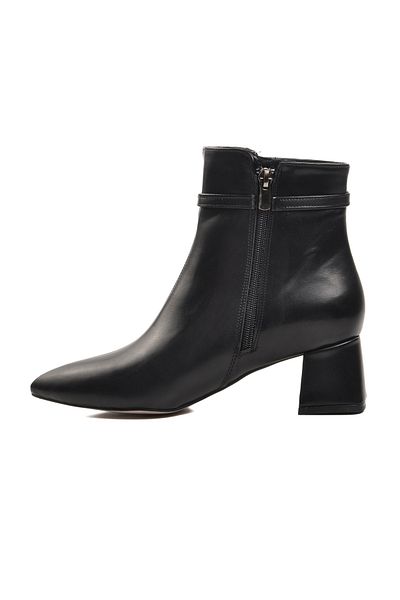 Aspor Black Polyurethane Women's Heeled Boots