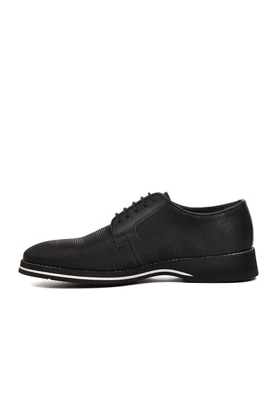 Fosco Black Patterned Men's Classic Shoes