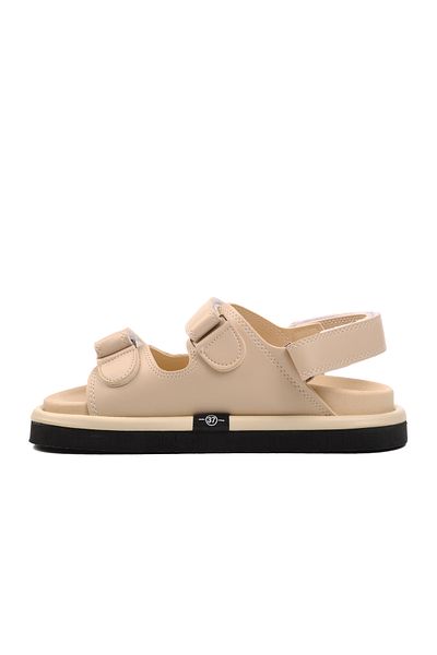 Aspor Beige Women's Flat Sandals