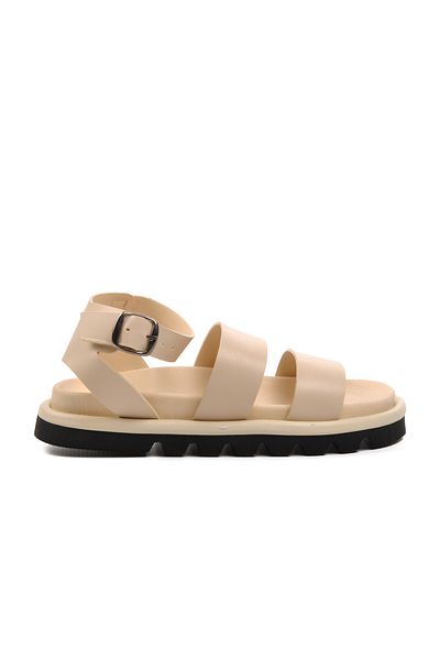 Aspor Beige Women's Flat Sandals