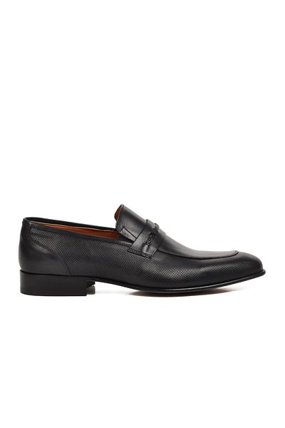 Aspor Black Genuine Leather Men's Loafer Shoes