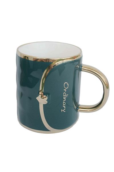 PUFO Fashion Time ceramic mug for coffee or tea, 350 ml, green