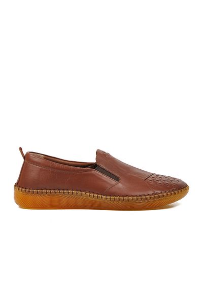 Aspor Tan Women's Genuine Leather Flat Casual Daily Shoes