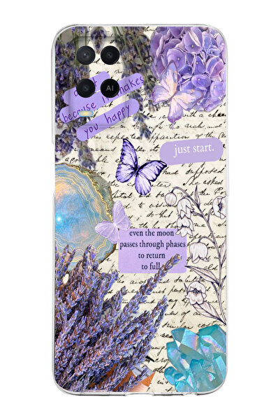 moonset Oppo A54 Uyumlu Just Start Tasarımlı Baskılı Şeffaf Telefon Kılıfı