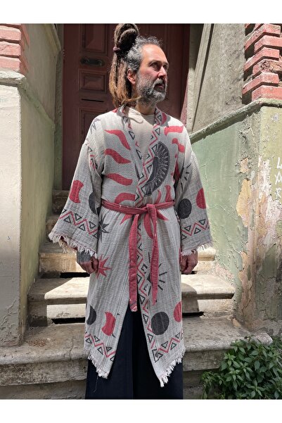 Bohoyasam Men's Kaftan, Men's Kimono, Kimono, Festival Kaftan, Home Bathrobe,...