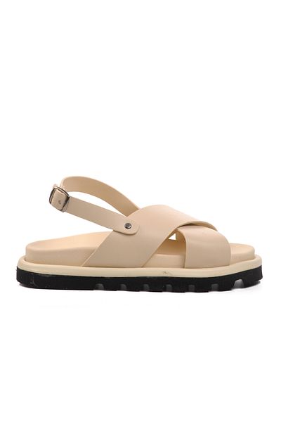 Aspor Beige Women's Flat Sandals