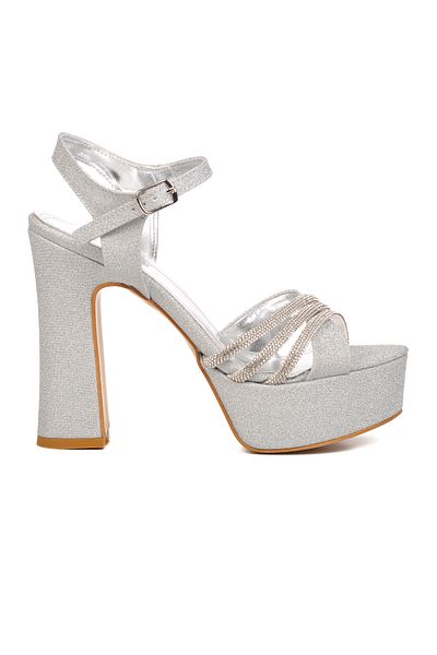 Aspor Silver Gray Women's Evening Dress Shoes